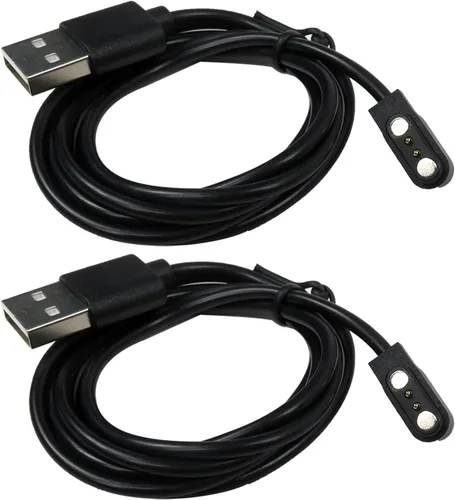 Miniatura 9 de Paquete de 2 cargadores de reloj inteligente con cable de carga de datos USB universal de 2 pines, cargador magnético compatible