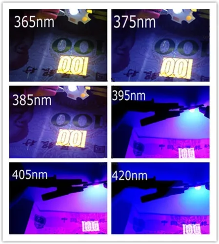 Miniatura 2 de 3W 5W 10W 20W 30W 50W 100W Luz de alta potencia UV púrpura LED 365nm 375nm 380nm 385nm 395nm 400nm 405nm bombillas ultravioleta chips de lámpara