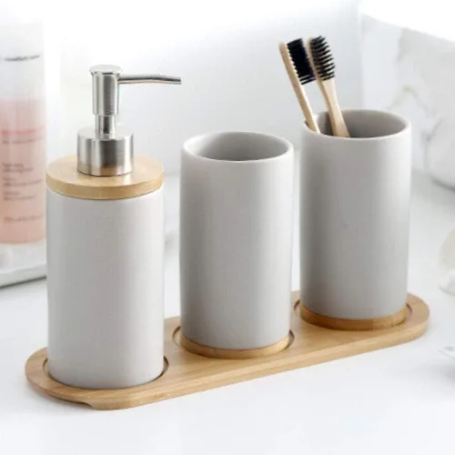 Miniatura 4 de Ochine Bandeja redonda de madera para servir, soporte para molino de pimienta y sal y descanso, se adapta a muchos molinos y cocteleras, soporte