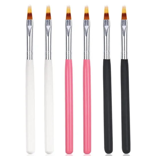 6pcs Ombre Nail Brush Nail Paint Pen para línea de encaje degradado Color Ombre cepillo para uñas de gel, pinceles de arte de uñas de madera, Ombre