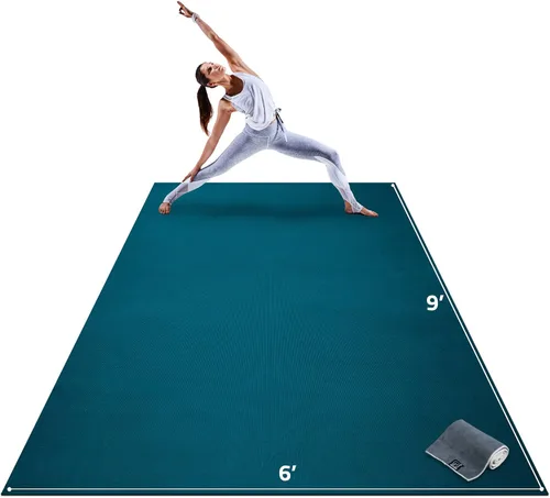 Gorilla Mats Alfombra de yoga extra grande premium – 9x6', 12x6', 15x6' (8 mm) extra gruesa y ultra cómoda, antideslizante, para hacer ejercicio