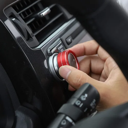 Miniatura 6 de 2 piezas de botón de control de sonido de volumen de audio Cubierta de botón de interruptor giratorio para Toyota 4Runner 2010-2023 (rojo)