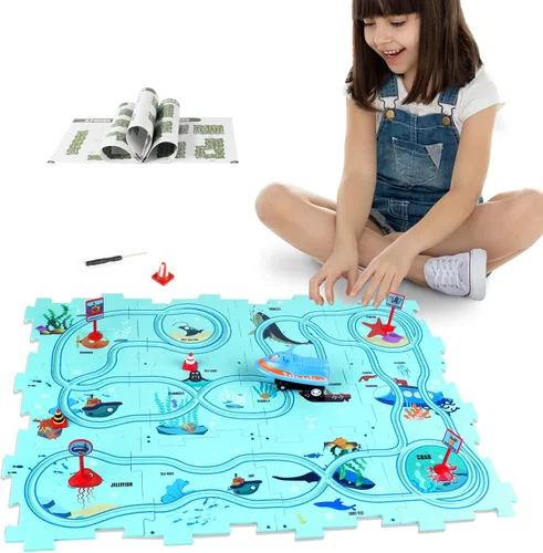 Miniatura 8 de YOOYID Puzzle Racer - Juego de pistas de coche para niños, juguetes para niños de 3 a 5, juguetes para niños de 3, 4, 5, 6 años, juguetes