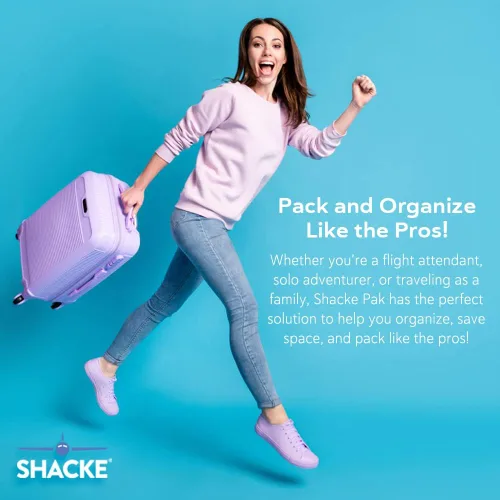 Miniatura 3 de Shacke Pak - Organizadores de viaje con bolsa para ropa sucia, juego de 4 cubos para empacar, Orquídea, púrpura), SHPK4Purp