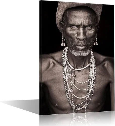 Miniatura 17 de Decoraciones de sala de estar, cuadro de mujer africana negra, pintura de retrato de mujer sobre lienzo, obra de arte moderna, decoración del hogar