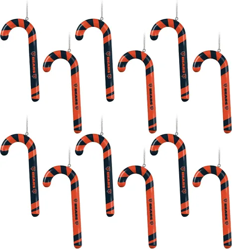 Miniatura 6 de NFL Team Logo 12 Pack Candy Cane Ornament Set