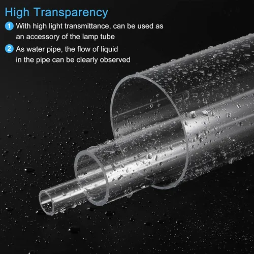 Miniatura 5 de MECCANIXITY Tubo acrílico transparente rígido redondo 18 mm (0.7 ") ID 20 mm (0.8 ") OD 18" para lámparas y linternas, sistema de refrigeración por
