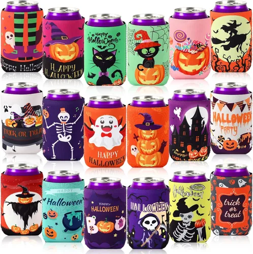 Miniatura 19 de 18 fundas plegables para enfriar latas de béisbol Insulated Neoprene, Beer Drink Beverage Can Bottle Cooler Sleeves, Sports Birthday Party