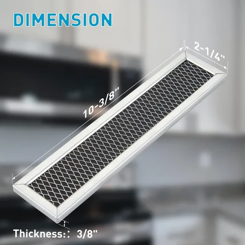 Miniatura 3 de WB02X11550 Reemplazo de filtro de carbón para microondas GE JX81L, Frigidaire FRPAMRAF, Gallery, 5304464577, Bosch, 2-1/4 pulgadas x 10-3/8 pulgadas
