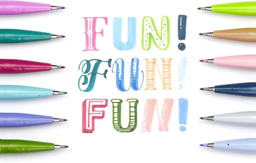 Miniatura 6 de Pentel Arts Sign Pen - Rotulador con punta de pincel, colores surtidos, caja de 12 unidades (SES15C2PC12)