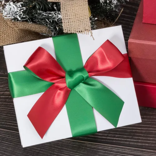 Miniatura 6 de YASEO Cinta de dos tonos de doble cara, 20 yardas y 1 1/2 pulgadas, cinta de satén verde y rojo de doble cara para Navidad, boda, cumpleaños