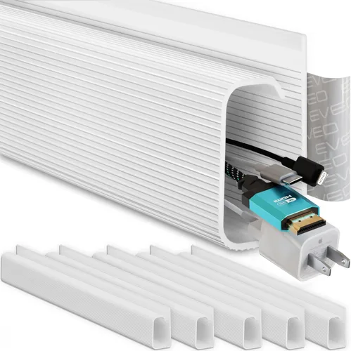 Miniatura 10 de EVEO Kit de gestión de cables debajo del escritorio (6 unidades) - Ocultador de cables para gestión de cables debajo del escritorio, ocultador