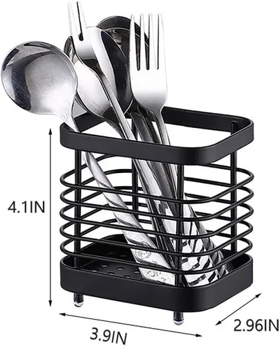Miniatura 5 de Soporte para utensilios, de acero inoxidable, soporte de alambre para encimera de cocina, cubiertos, cubiertos, tenedores, cuchillos, cucharas