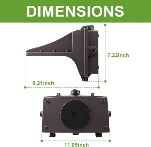 Miniatura 6 de Paquete de luz LED de corte completo de 120 W/100 W/80 W/60 W W, seleccionable, luz de pared LED exterior de 5000 K con fotocélula 150-400 W MH/HPS
