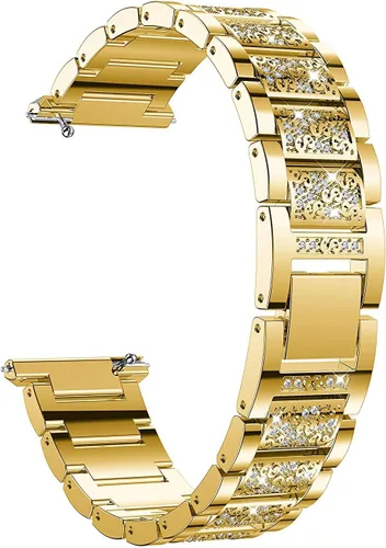 Miniatura 4 de Bandas de joyería compatibles con Fitbit Versa, pulsera de diamantes de imitación de repuesto para mujer (dorado)