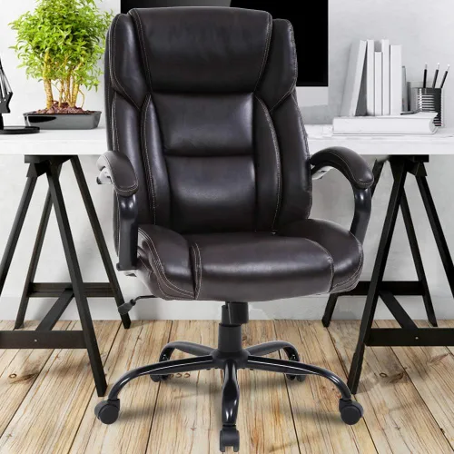 Miniatura 9 de Silla de oficina ejecutiva grande y alta, resistente, 500 libras, silla de escritorio para computadora, ergonómica, respaldo alto, silla giratoria