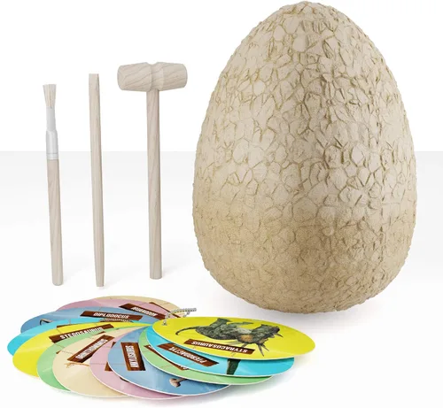 Miniatura 3 de Huevo de dinosaurio jumbo – Descubre 12 dinosaurios sorpresa grandes únicos en un huevo gigante relleno – Descubre dinosaurios, arqueología