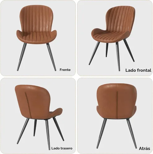 Miniatura 8 de Nalupatio Juego de 2 sillas de comedor, modernas sillas de comedor con respaldo cómodo, sillas de cocina tapizadas gruesas, 19 pulgadas de altura