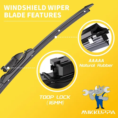 Miniatura 3 de MIKKUPPA 24"+19" Juego de limpiaparabrisas - Reemplazo para 2011-2023 VW Jetta, 2012-2018 VW Passat, 2013-2017 VW CC - Limpiaparabrisas frontales