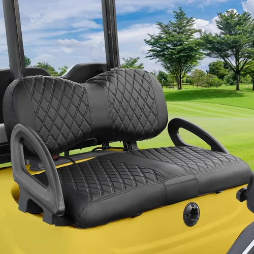 Miniatura 8 de iLSKW Fundas de Asiento para Carrito de Golf Yamaha G22 G8 G9 G16 G19 G2 Cubierta OEM Delantera, Vinilo de Cuero Fino con Textura de Diamante