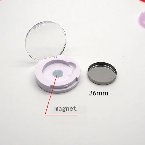 Miniatura 2 de luzen 4 cajas pequeñas redondas de sombra de ojos, caja vacía, caja vacía de repuesto, imán recargable, maquillaje, sombra de ojos, polvo, rubor