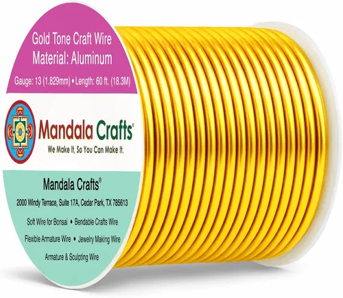 Miniatura 258 de Mandala Crafts - Alambre de aluminio anodizado de 8 calibre para hacer joyas - 9.75 m de alambre flexible negro colorido - Flexible para bonsái