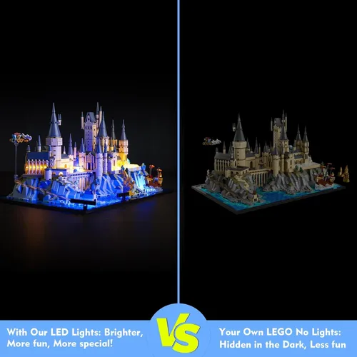 Miniatura 8 de VONADO Kit de luces LED RC actualizado para Lego Hogwarts Castle and Grounds 76419, juego de iluminación creativa con control remoto, accesorios