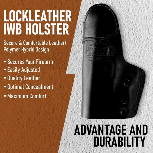 Miniatura 9 de Urban Carry LockLeather IWB Funda - Diseño híbrido seguro y cómodo de cuero/polímero para una ocultación óptima Opciones para mano izquierda