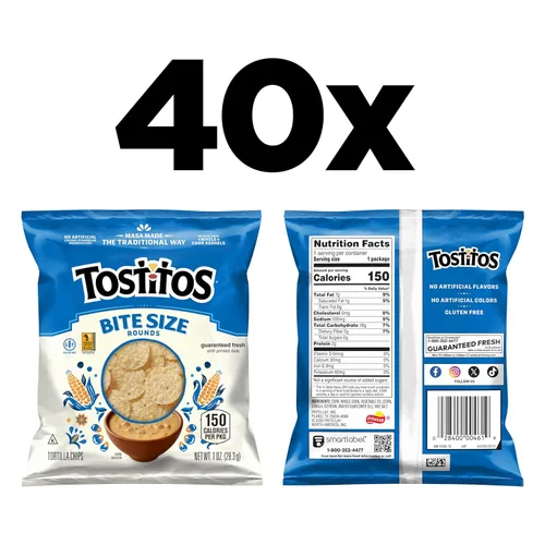 Miniatura 2 de Tostitos Chips de tortilla Rounds del tamaño de un bocado, bolsas de 1 onza (paquete de 40)