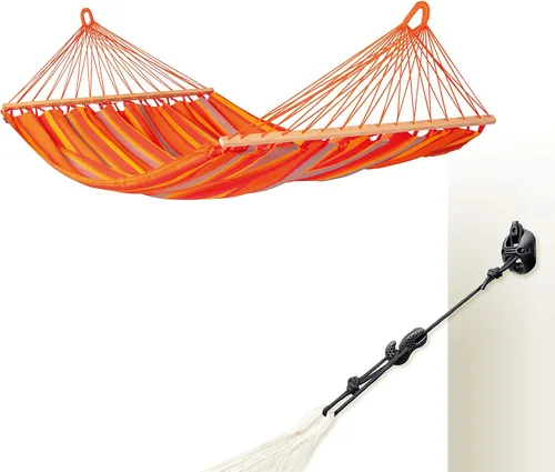 Miniatura 8 de La Siesta® Alisio Hamaca con barra esparcidora, hamaca exterior resistente a la intemperie, hamaca exterior de tela para 2 personas, hamaca para 2