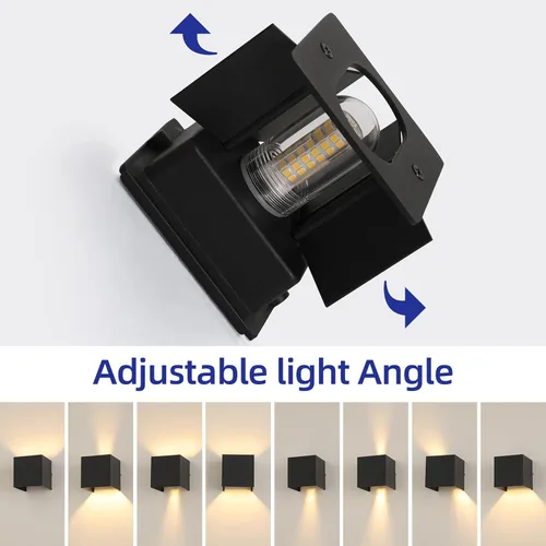 Miniatura 5 de 2 piezas de luces de pared G9 para exterior/interior, apliques de pared con luces hacia arriba y abajo, IP65 impermeables, iluminación moderna
