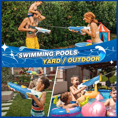 Miniatura 5 de Pistola de agua eléctrica Skirfy para niños y adultos, juguetes de agua automáticos de succión de agua al aire libre, pistolas de agua con alcance