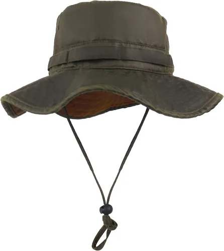 Miniatura 13 de Sombrero de pescador de ala ancha con protección UV, sombrero Boonie, sombreros de pesca, senderismo, safari, sombreros al aire libre para hombres