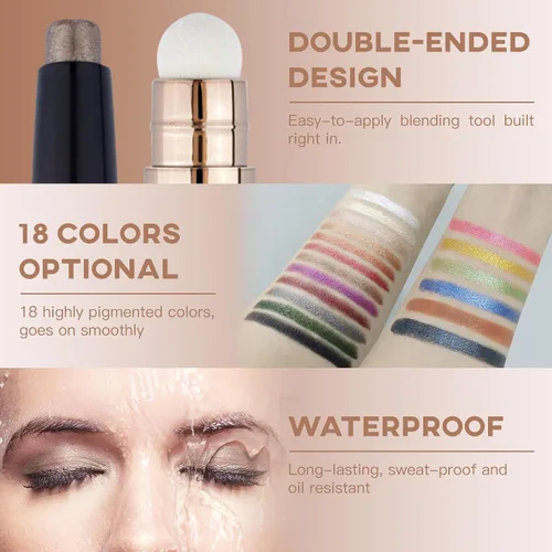 Miniatura 9 de LOKFAR Sombra de ojos en barra de maquillaje cosméticos iluminador de ojos, lápiz de sombra de ojos en crema giratoria, sombra de ojos en barra