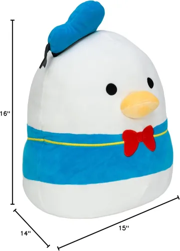 Miniatura 12 de Squishmallows Peluche Kellytoy oficial de Pato Donald de 14 pulgadas, peluche ultrasuave de Disney