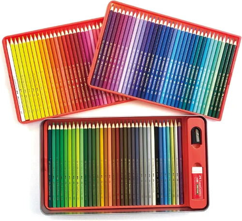 Faber Castell TFC-WCP/100C - Lápices de colores para acuarela, lata plana, juego de 100 colores