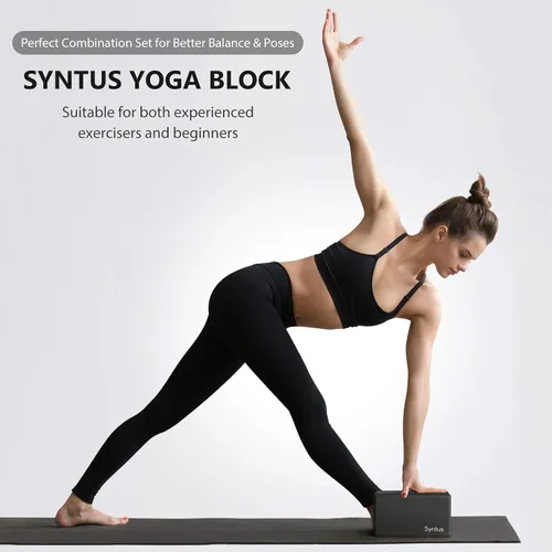 Miniatura 6 de Syntus Yoga Block and Yoga Strap Set, Soft Non-Slip Yoga Blocks 9×6×4 inches, 8FT Metal D-Ring Strap for Yoga, General Fitness, Pilates, Stretching