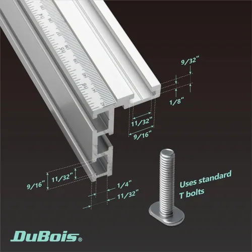 Miniatura 2 de DuBois 51009 Calibrador de Inglete de Aluminio con Cinta Métrica de Derecha a Izquierda 16-1/2