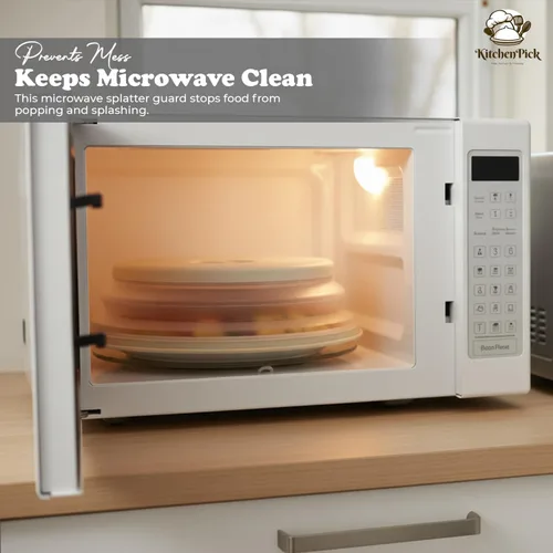 Miniatura 2 de s Cubierta para salpicaduras de microondas, cubierta de microondas para alimentos, tapa protectora de salpicaduras de microondas con asa, cubierta