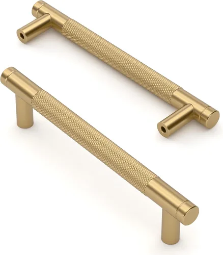 Miniatura 24 de Asidrama - Paquete de 10 tiradores para gabinete de 3 pulgadas (76mm) de color negro mate y bronce champán, manijas estriadas para gabinete