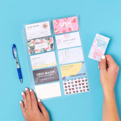 Miniatura 7 de Avery Páginas organizadoras transparentes de tarjetas de visita para carpetas de 3 anillos, paquete de 10, con capacidad para 200 tarjetas en total