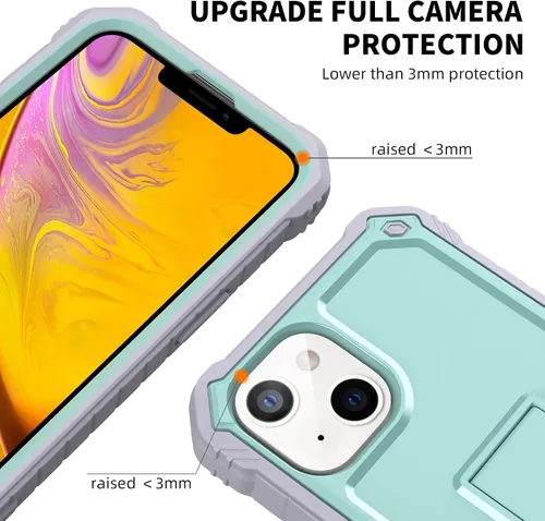 Miniatura 3 de Funda para Apple iPhone 13 (no iPhone 13 Pro), protección de grado militar a prueba de golpes con protector de pantalla HD de vidrio templado