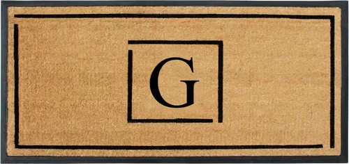 Miniatura 30 de A1HC - Tapete de puerta con monograma de fibra de coco natural para puerta delantera, 24 x 48, felpudo duradero tratado anti-desprendimiento