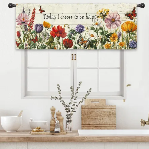 Miniatura 10 de Cortinas rústicas de cocina con puerta de granero de 27.5 pulgadas de ancho x 39 pulgadas de largo, cortinas de tratamiento de ventanas pequeñas