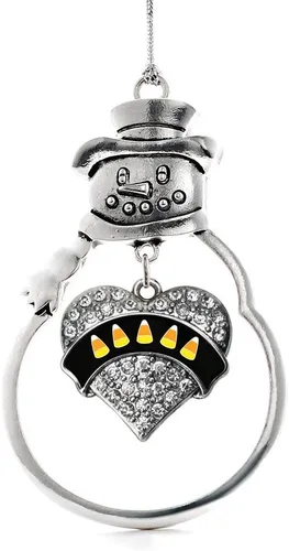 Miniatura 215 de Inspired Silver - Big Sis - Adorno de Navidad plateado - Adorno de árbol de Navidad con dije de corazón con circonita cúbica - Decoración colgante