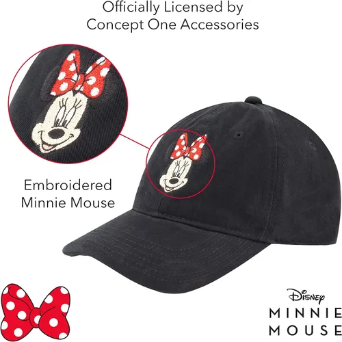 Miniatura 4 de Concept One Disneys Minnie Mouse Bows Embroidered Cotton Adjustable Dad Hat with Curved Brim