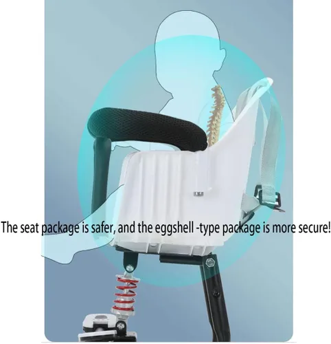 Miniatura 5 de Asiento de bicicleta para niños, asiento de bicicleta para niños, asiento de bicicleta desmontable para niños, asiento para niños con barandilla
