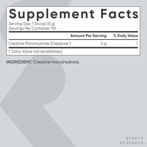 Miniatura 5 de Sports Research® Polvo de creatina monohidrato con Creapure® - Ganar músculo magro, mejorar el rendimiento y apoyar la recuperación