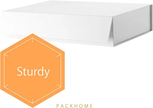 Miniatura 6 de PACKHOME Caja de regalo de 11.5 x 8 x 2.5 pulgadas, caja resistente para camisas con tapa magnética para múltiples ocasiones (blanco brillante)