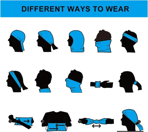 Miniatura 5 de Paquete de 6 polainas para el cuello, bufanda, cubrebocas, bandanas, protección solar, ciclismo, correr
